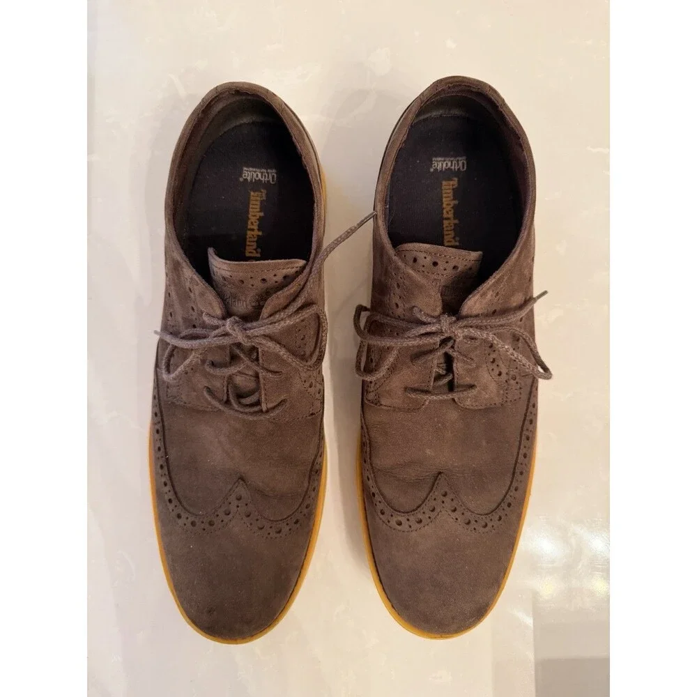 Timberland Earthkeepers Brown Suede Wingtip Oxford Shoes Men's Size 13M‎